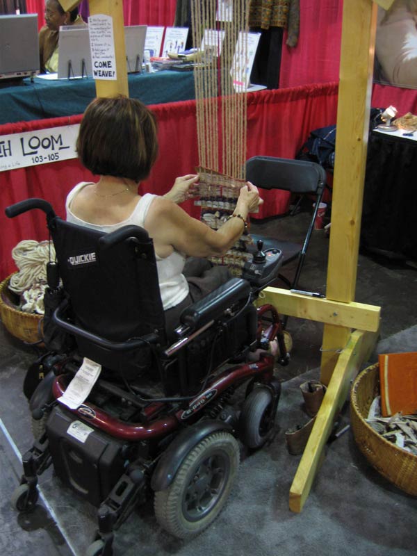 Weaving on EarthLoom in wheelchair