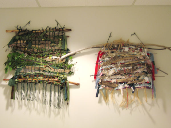 The finished weavings in the school